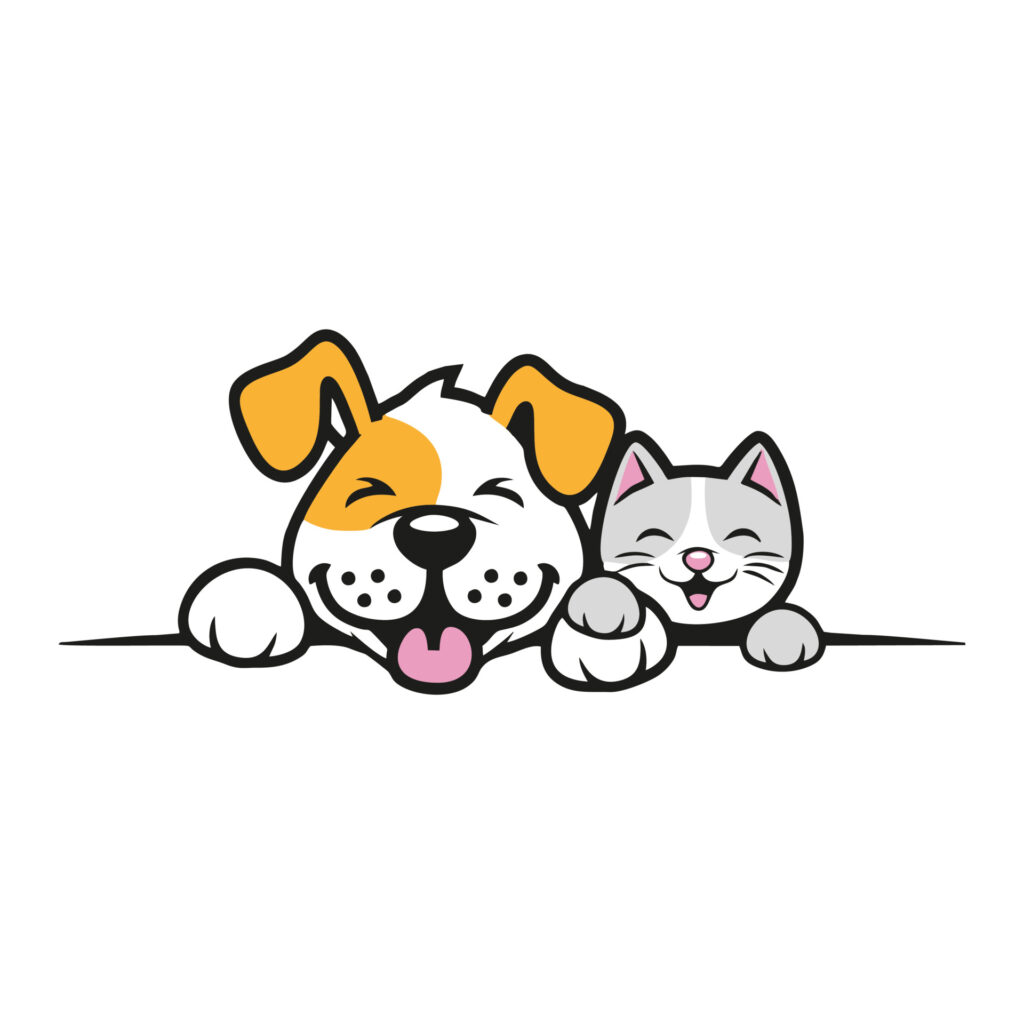 pies i kotek z wystawionymi językami